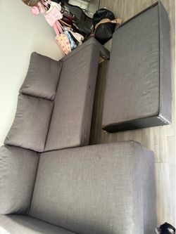 Dark grey l shaped couch adjustable