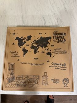 3D Wooden World Map