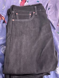 Black Denim Jeans with Contrast Stitching