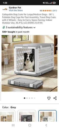 Collapsible large dog cage
