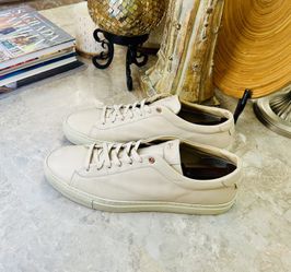 Good Man Brand Mens Edge Low Top Sneakers Cream Leather Lace Up Shoes Size 13