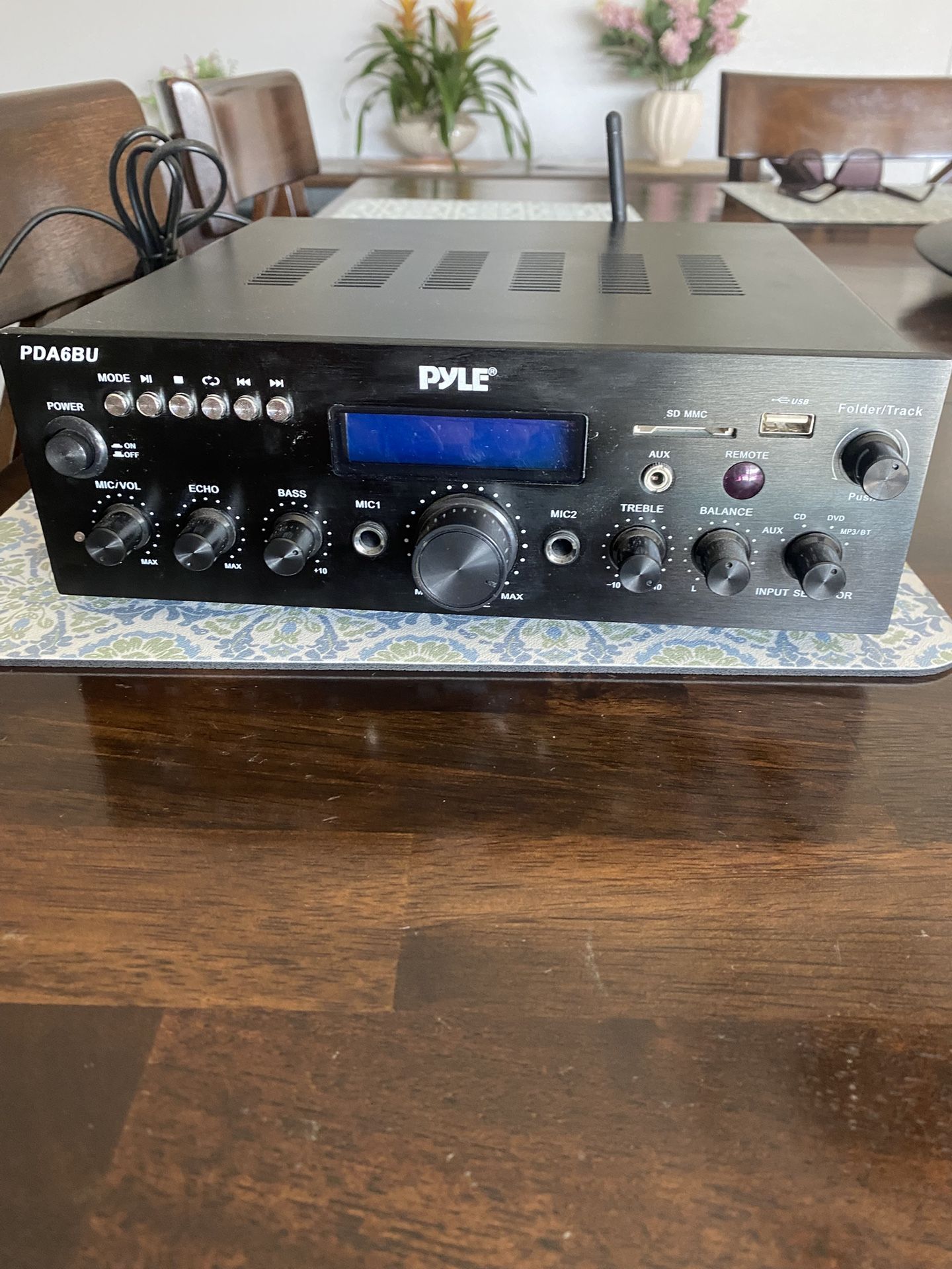 Pyle Desktop Audio Power Amp Receiver With FM , MP3/USB/SD Readers