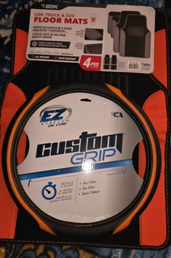 4 pc truck mat set and steering wheel cover