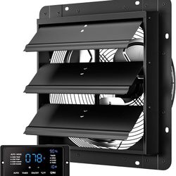 14 Inch Exhaust Fan, 1000 CFM, with Temp Humidity and Speed Control 10-Speed EC Motor Attic Fan with Thermostat, 6 Inch Large Touchscreen Controller, 