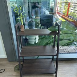 Dark Wood 3-Tier Ladder Shelf