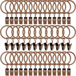 BRAND NEW AMZSEVEN 40 Pack Curtain Rings with Clips, Drapery Clips with Rings, Hangers Drapes Rings 1.26 Inch Interior Diameter, Fits up to 1 Inch 