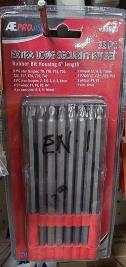 32 pc Extra Long Security Bit Set