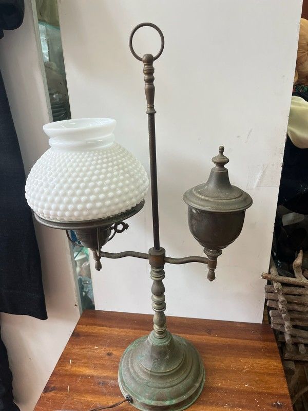Vintage Antique Milk Glass Lamp