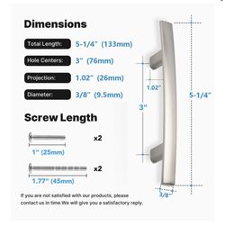 Brushed Nickel Cabinet Pulls, 25 Pack (5”)