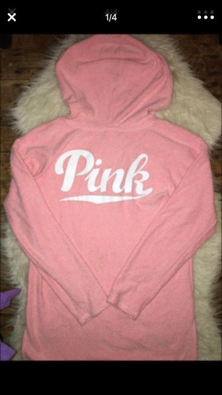 Size small Victoria's Secret pink hooded sweatshirt
