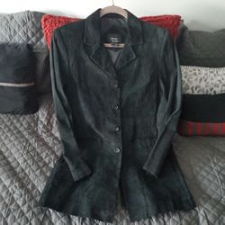 NEW Women's Black Suede Dennis Basso Blazer
