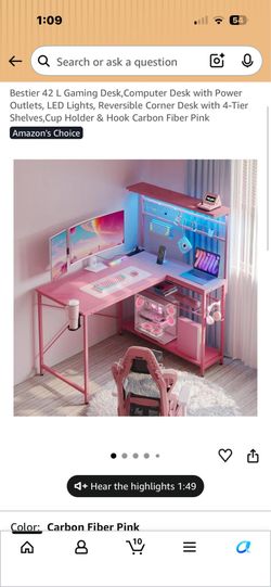 Pink gaming desk