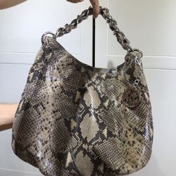 MICHAEL KORS SNAKESKIN PRINT HOBO BAG