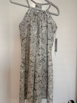 NWT - Balance Collection Halter Neck Midi Dress with Leaf Print sz Medium