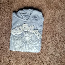 Sp5der OG Web Hoodie Heather Grey White Web Medium Grey Hoodie Pull Over