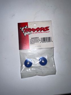 #4395X Pulleys, 16-groove (front/ rear) (blue-anodized, lightweight aluminum (2)/ flanges (2)