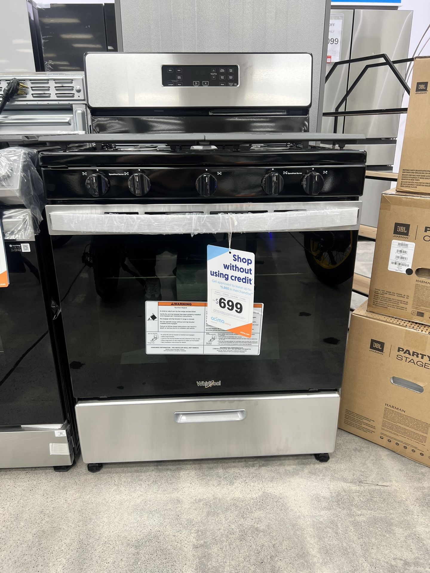 WHIRLPOOL GAS RANGE STOVE W ELECTRONIC OVEN 30”X 25”