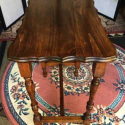 Walnut Solid wood 1920's Antique Table - 25H x 20x14 