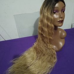 Human Hair Blend Wig 