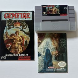 Gemfire (SNES) Super Nintendo with manual + Poster