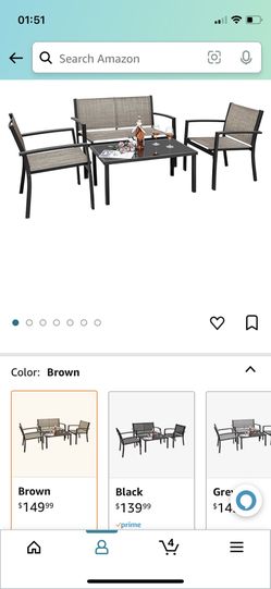 4 Pcs Patio Set