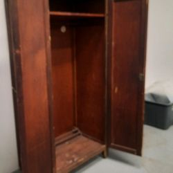 Antique Solid Wood Closet Storage Cabinet 