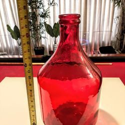 18 Inch Red Glass Jug