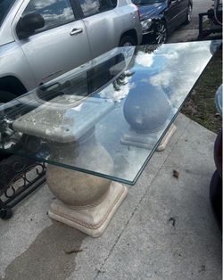 Glass Dining Table 78”Lx44”Wx30”H