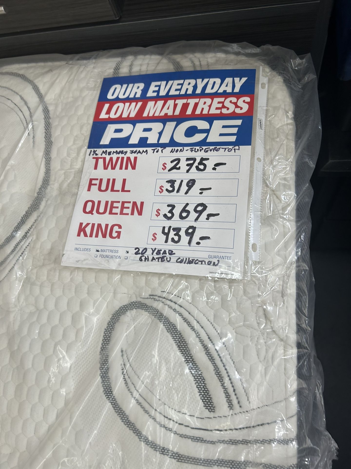 Twin Mattress Individual Coils And 1.5”memory Foam Pillow Top