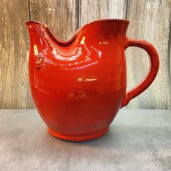 Gorgeous Unique Handmade Red Water/Juice Pitcher. Rare  Artisan made. Excellent Condition. Great Quality. 