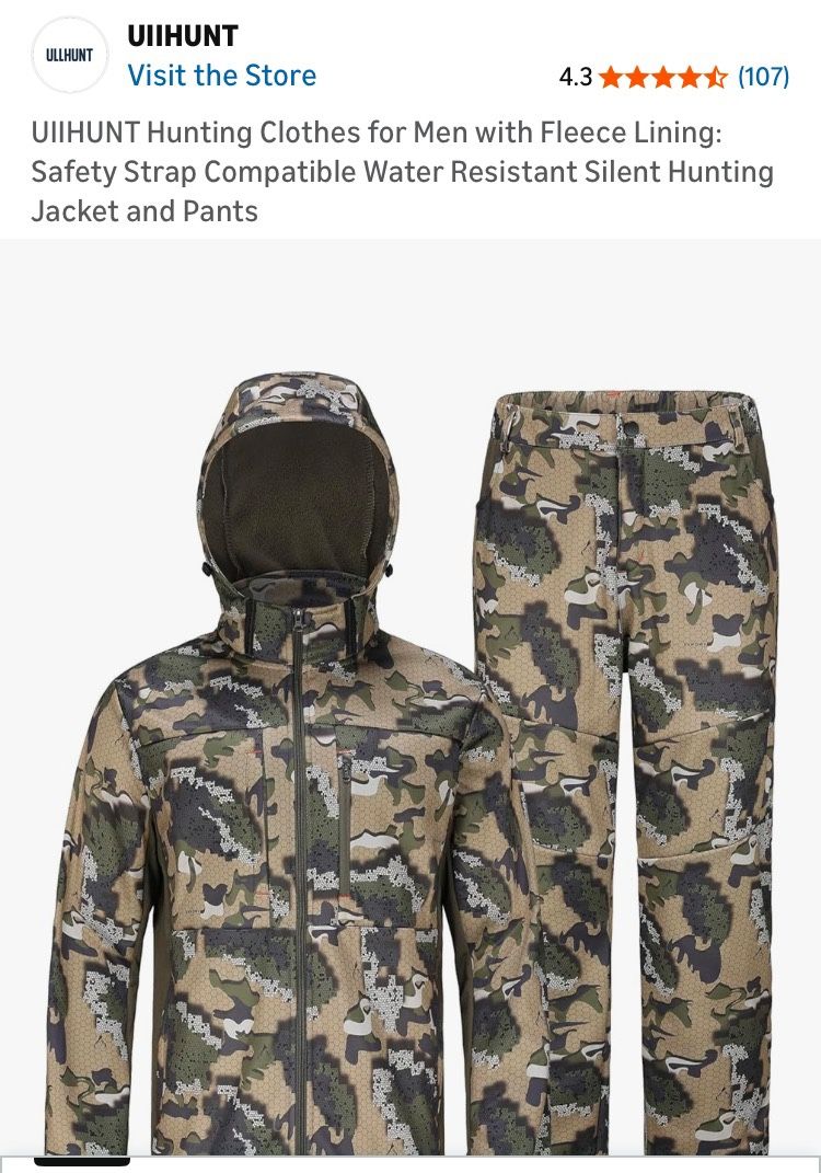 Water Resistant Hunting Jacket And Pants (2xl)