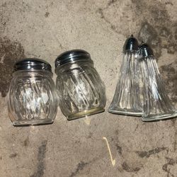 Vintage Glass Salt and Pepper Shakers Bundle Lot