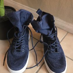 Womens Navy blue Nike Air Force 1 high top trainers