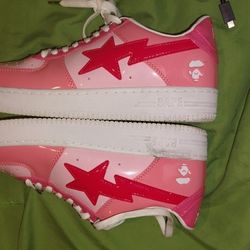 Bapesta's Pink Sneakers Size 8.5