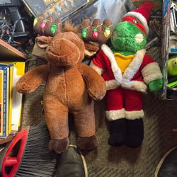 Xmas Moose And Ninja Turtle Stuffed Animal 