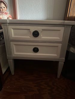 White and grey two tone nightstand