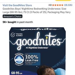 Goodnites Diapers Large 68-95 Lbs