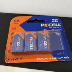 PILOCEL 9V Batteries (6LR61) 3pcs