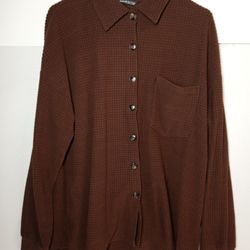 Shein Luxe Espresso Ribbed Shacket Medium 