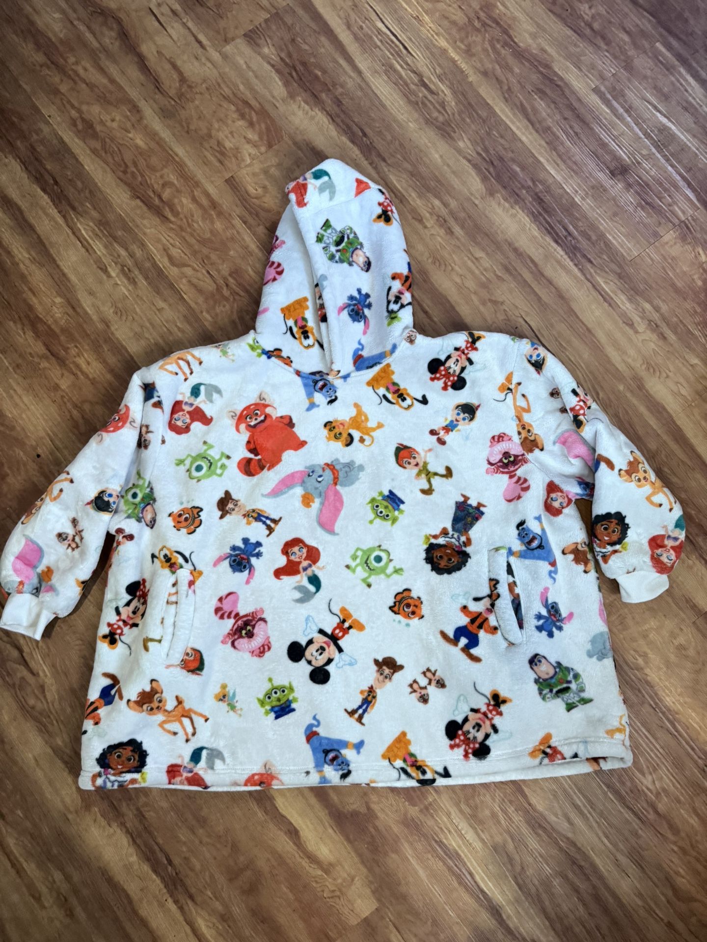 Disney 100 Kids One Size Characters Oversized Fleece Hoodie Lounge Pullover Shep