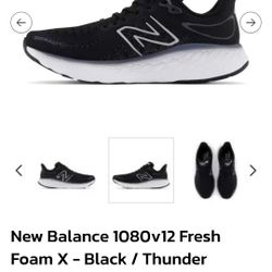 New Balance 1080v12 Fresh Foam X - Black / Thunder