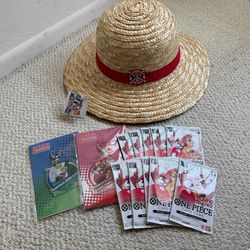 Round One 1 x One Piece TCG Promo Cards x 10 Lot + Straw Hat + Luffy Chopper Sanji Zoro Pin New Sealed