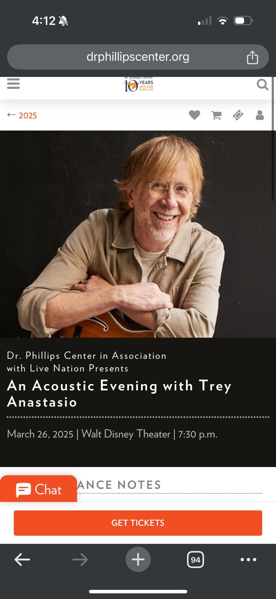 Trey Anastasio - Aisle Seats - 3/26