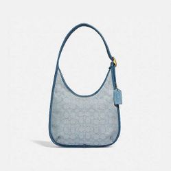 COACH Ergo Signature Jacquard C2588 Brass/Marble Blue Azure shoulder bag