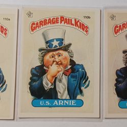 1986 Garbage Pail Kids Snooty Sam U.S. Arnie 110 A B