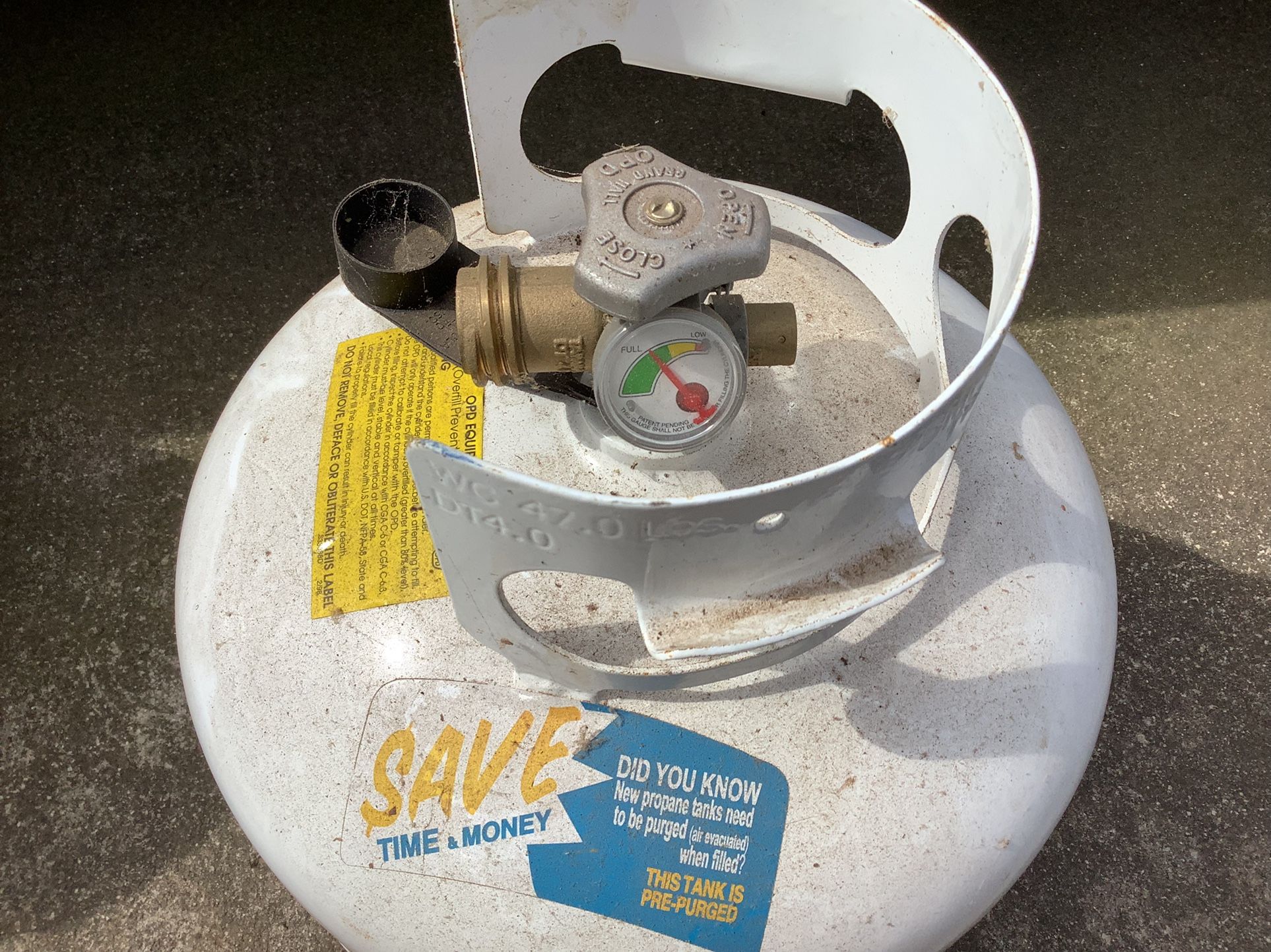 Gas Bottle About Half Full With Gauage $30