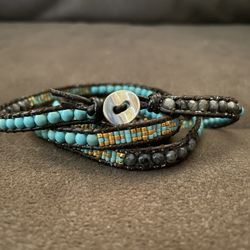 Handmaid leather cord with beads for necklace and bracelet