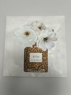 Modern Perfume Bottle Floral Wall Art Canvas