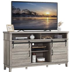 Barn Door Tv Stand Grey 