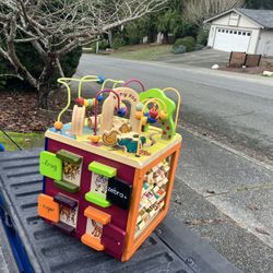 Child Kid Child Zany Zoo Wooden Educational Activity Cube Center